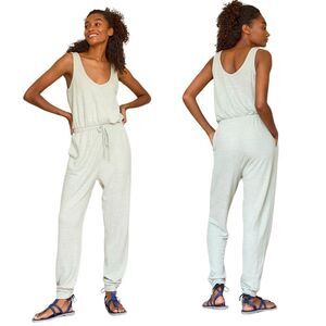 Free People Fp Beach Sea Glass Green Sleeveless Drawstring Bicoastal Romper S